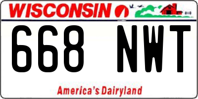WI license plate 668NWT