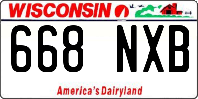 WI license plate 668NXB