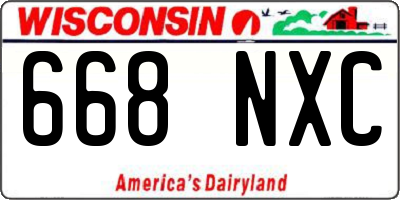 WI license plate 668NXC