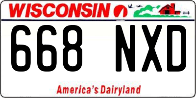 WI license plate 668NXD