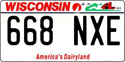 WI license plate 668NXE