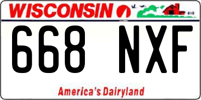WI license plate 668NXF