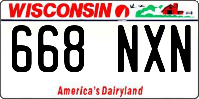 WI license plate 668NXN