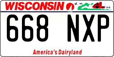WI license plate 668NXP
