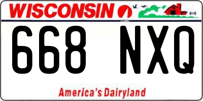 WI license plate 668NXQ