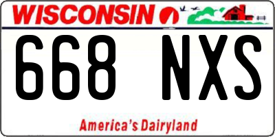WI license plate 668NXS