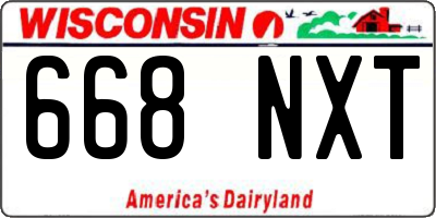 WI license plate 668NXT