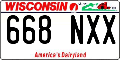 WI license plate 668NXX