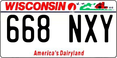 WI license plate 668NXY