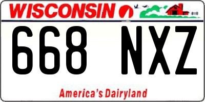 WI license plate 668NXZ