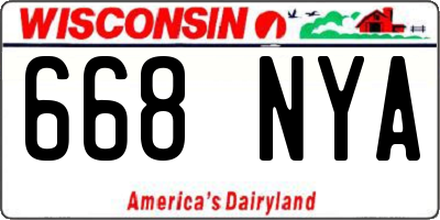 WI license plate 668NYA