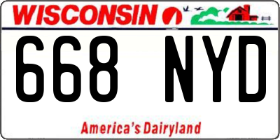 WI license plate 668NYD