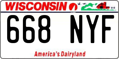 WI license plate 668NYF