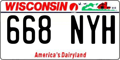 WI license plate 668NYH