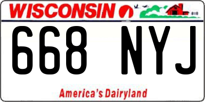 WI license plate 668NYJ
