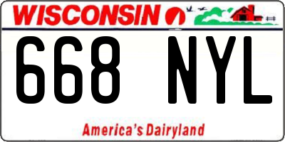 WI license plate 668NYL