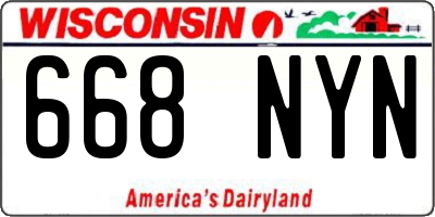 WI license plate 668NYN