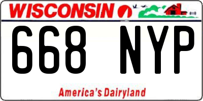 WI license plate 668NYP