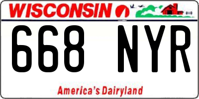 WI license plate 668NYR
