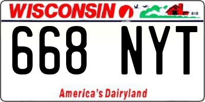 WI license plate 668NYT