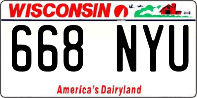 WI license plate 668NYU