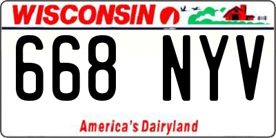 WI license plate 668NYV