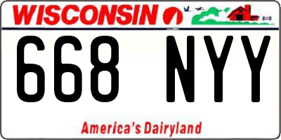 WI license plate 668NYY
