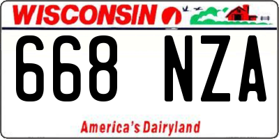 WI license plate 668NZA