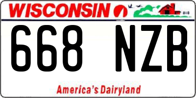WI license plate 668NZB