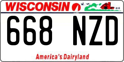 WI license plate 668NZD