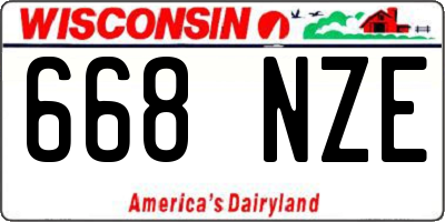 WI license plate 668NZE