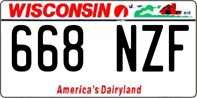 WI license plate 668NZF