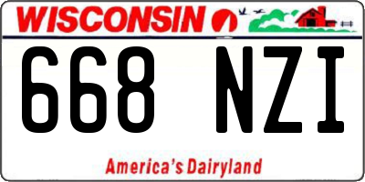 WI license plate 668NZI