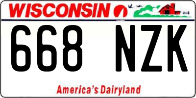 WI license plate 668NZK