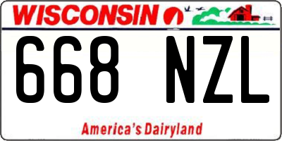 WI license plate 668NZL