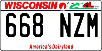 WI license plate 668NZM