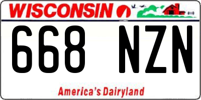 WI license plate 668NZN