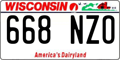WI license plate 668NZO