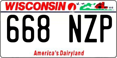 WI license plate 668NZP