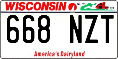 WI license plate 668NZT