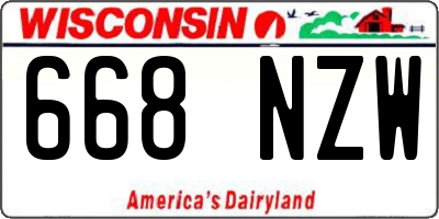 WI license plate 668NZW