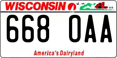 WI license plate 668OAA