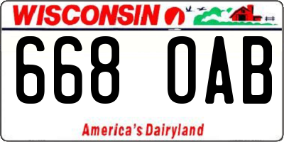 WI license plate 668OAB