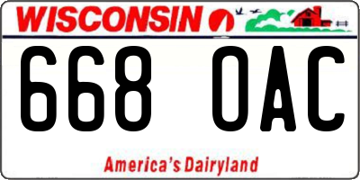 WI license plate 668OAC