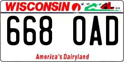 WI license plate 668OAD