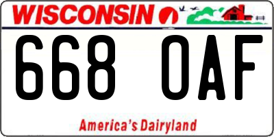 WI license plate 668OAF
