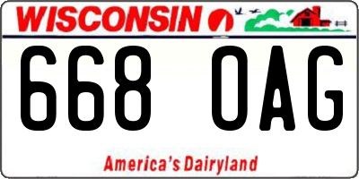 WI license plate 668OAG