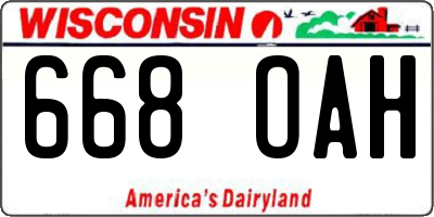 WI license plate 668OAH