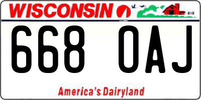 WI license plate 668OAJ