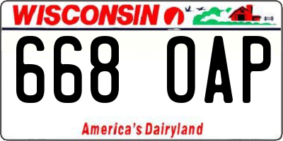 WI license plate 668OAP